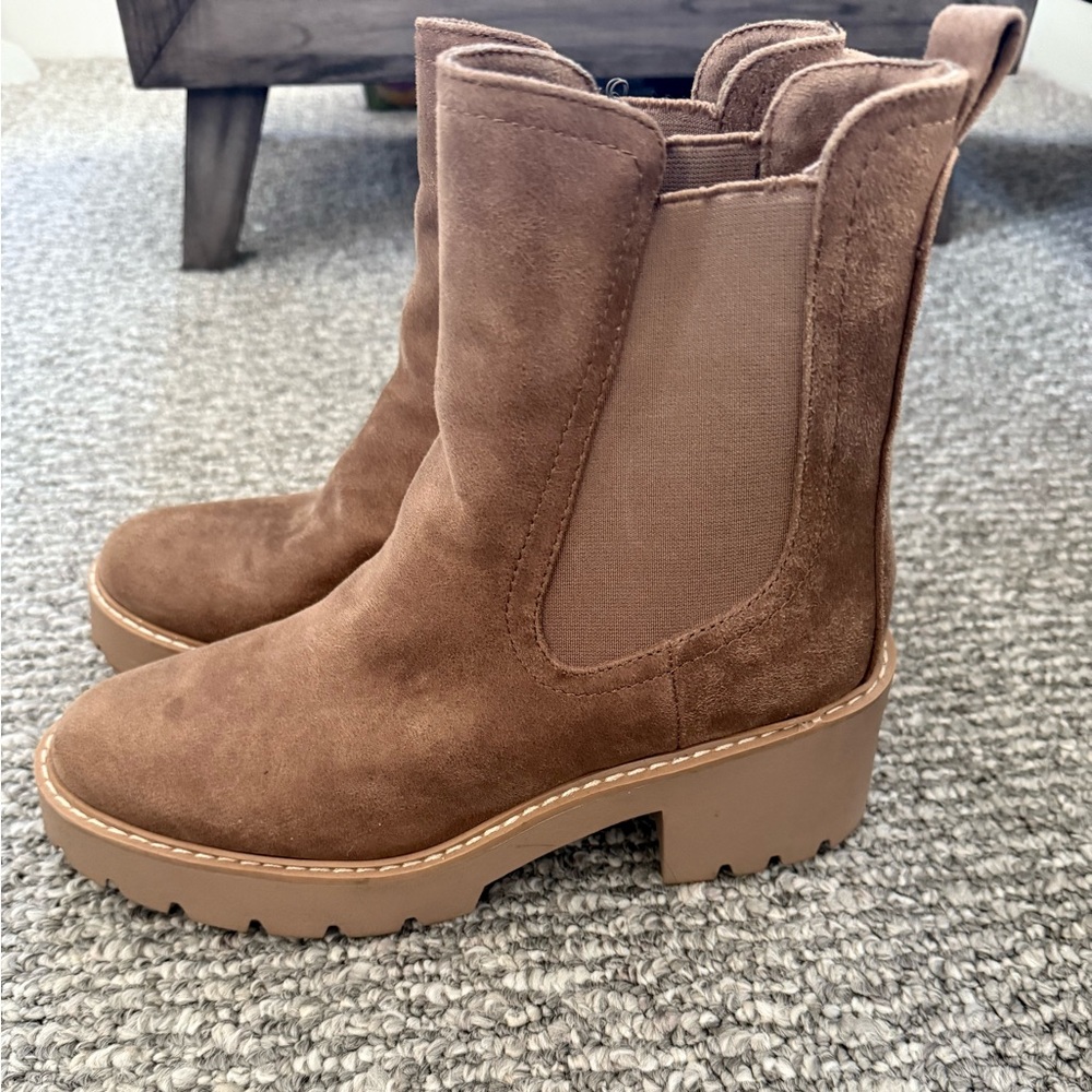 DV by Dolce Vita Tan Suede Ankle Boots
